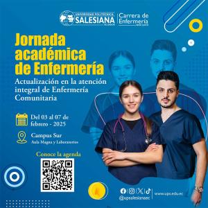 Afiche de la Jornada Académica: Actualización en la atención integral de Enfermería Comunitaria